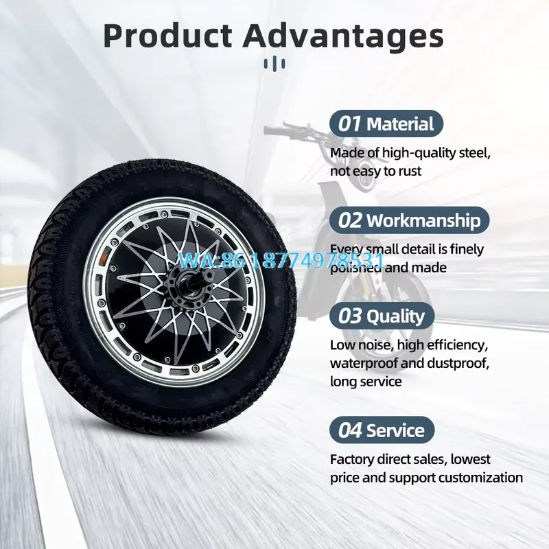 Wmwmnu for 12 Inch Bldc Hub Mo - огляд і ціна 72V 5000W Hub Motor Kit